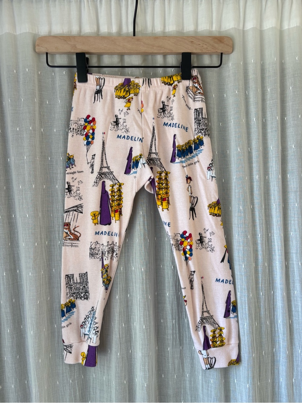 Hatley Pink Madeline Eiffel Tower Pajama Bottoms with Colorful Accents